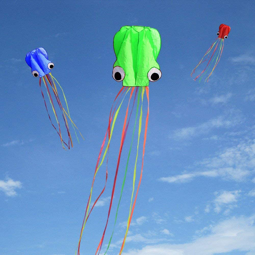 XEG1377ของเล่นว่าวบินผู้ใหญ่เด็กยาว Tail Kite การ์ตูน4M ขนาดใหญ่ Octopus ว่าวลอยได้สัตว์ Kite 3D ว่าวปลาหมึกว่าวปลาหมึก