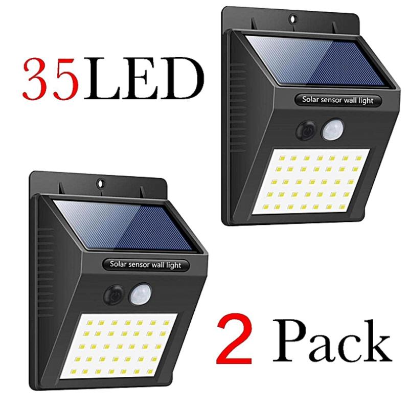 Solar motion sensor light ไฟติดผนังโซล่าเซลล์พลังงานแสงอาทิตย์ 35 led (แพ็ค 2 ชิ้น)