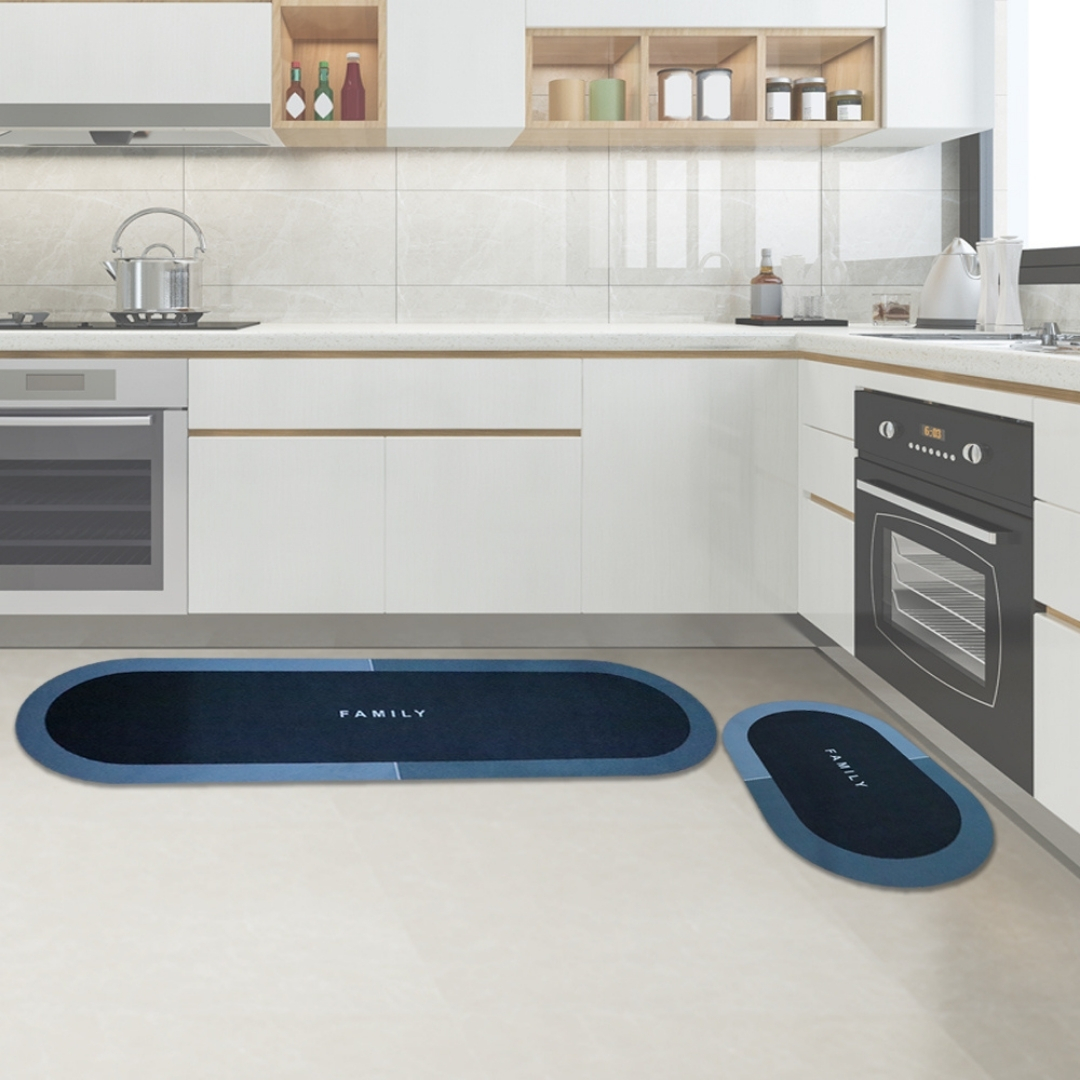 Mrs.DIY(พรมกำมะหยี่/พรมยาง) พรมคู่เช็ดเท้าแบบขอบมน วางหน้าห้องน้ำ ในครัว ทำความสะอาดง่าย ใช้ได้กับทุกพื้นผิว Doormat ราคา 69 บาท*ส่งฟรี