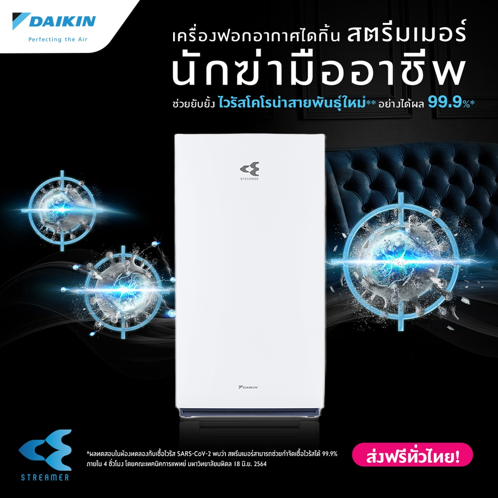 Air Purifier Daikin (New Model) MC80ZV1S Room size 62 sqm. Air Purifier DAIKIN ราคา 17,550 บาท*ส่งฟรี