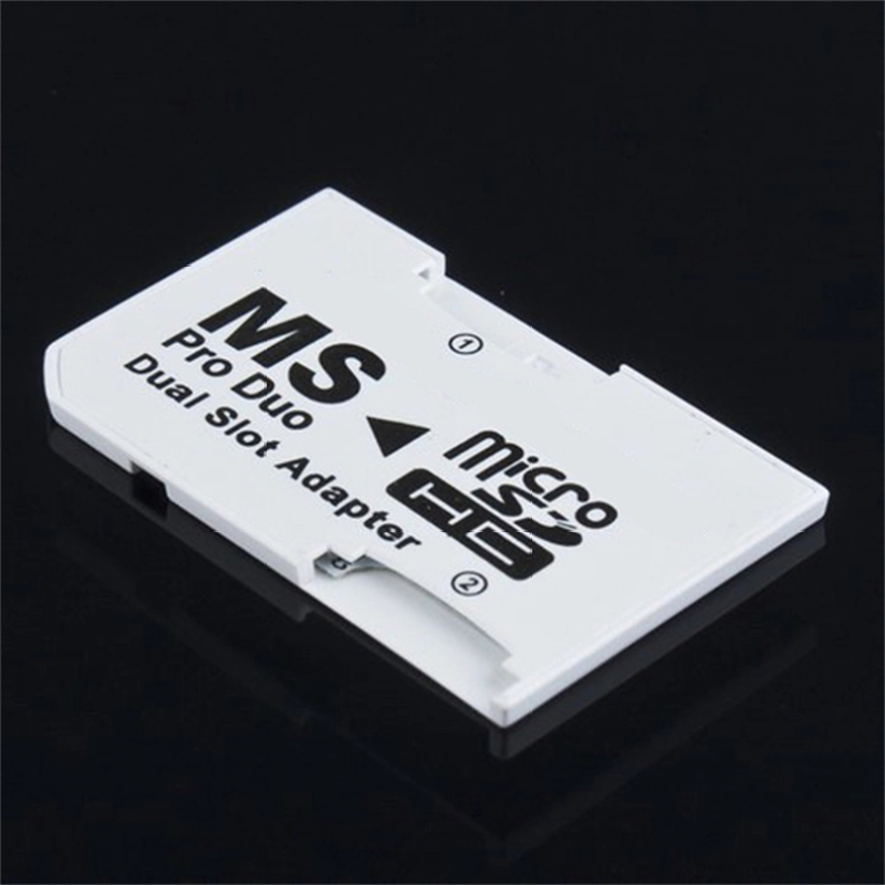 ภาพหน้าปกสินค้าอะแดปเตอร์ Memory Stick MS Pro Adapter Dual 2 Slot Super Speed Card Reader Micro SD TF to Memory Stick MS Pro Adapter White Duo for Camera PSP