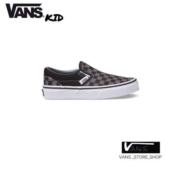 VANS SLIP ON CHECKERBOARD PEWTER BLACK KIDS *รองเท้าเด็ก* (สินค้ามีประกันแท้) ราคา 2,590 บาท*ส่งฟรี