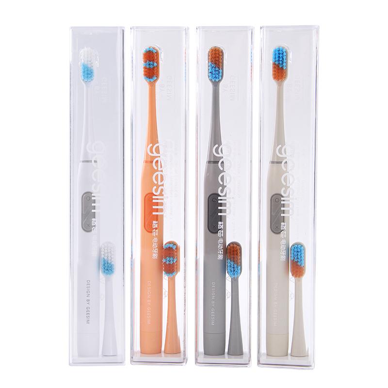 geesim G02 Electric Toothbrushes Sonic Vibration แปรงฟันไฟฟ้า แปรงสีฟันไฟฟ้าแบบชาร์จได้ พร้อมหัวเปลี่ยน Ultrasonic Toothbrush