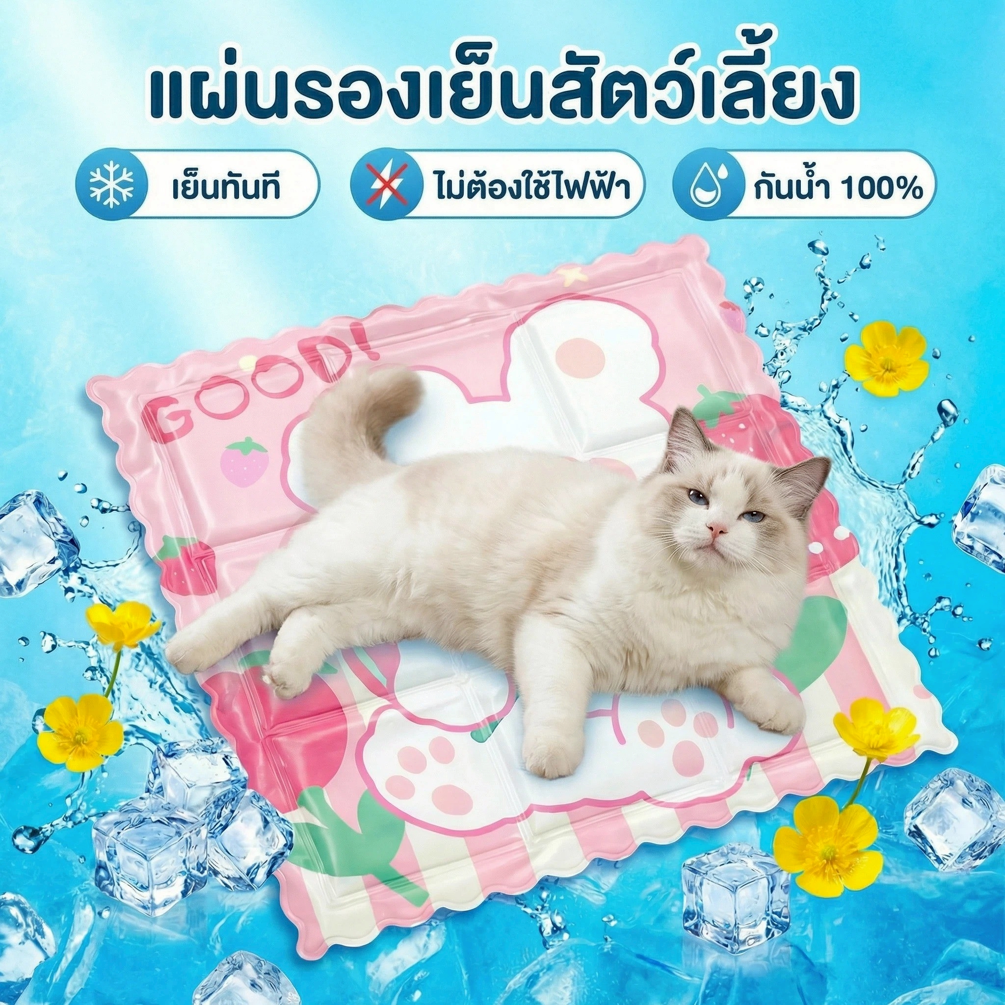 Cooling Pad 36X36Cm, Cool Pad, Cool Gel to Reduce Heat, Cool Gel Pad / Cool Mattress / Mattress for Dogs, Cats, Rabbits 36*36cm. 36X36