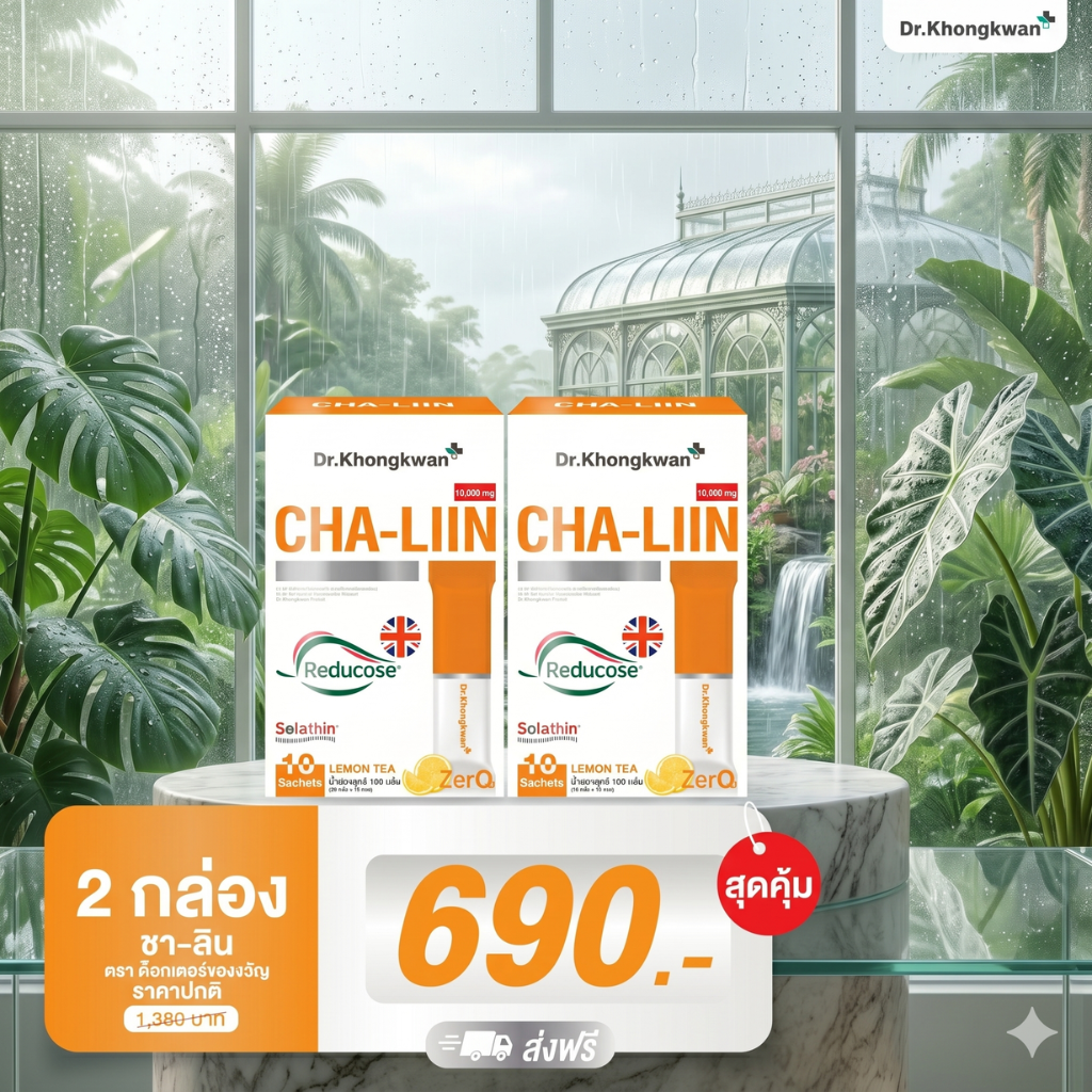 Buy 1 Get 1 Free Charlene Dr.Khongkwan Cha-Liin Charlene Sodium-Excreting Tea Lemon Tea Flavor Doctor's Gift