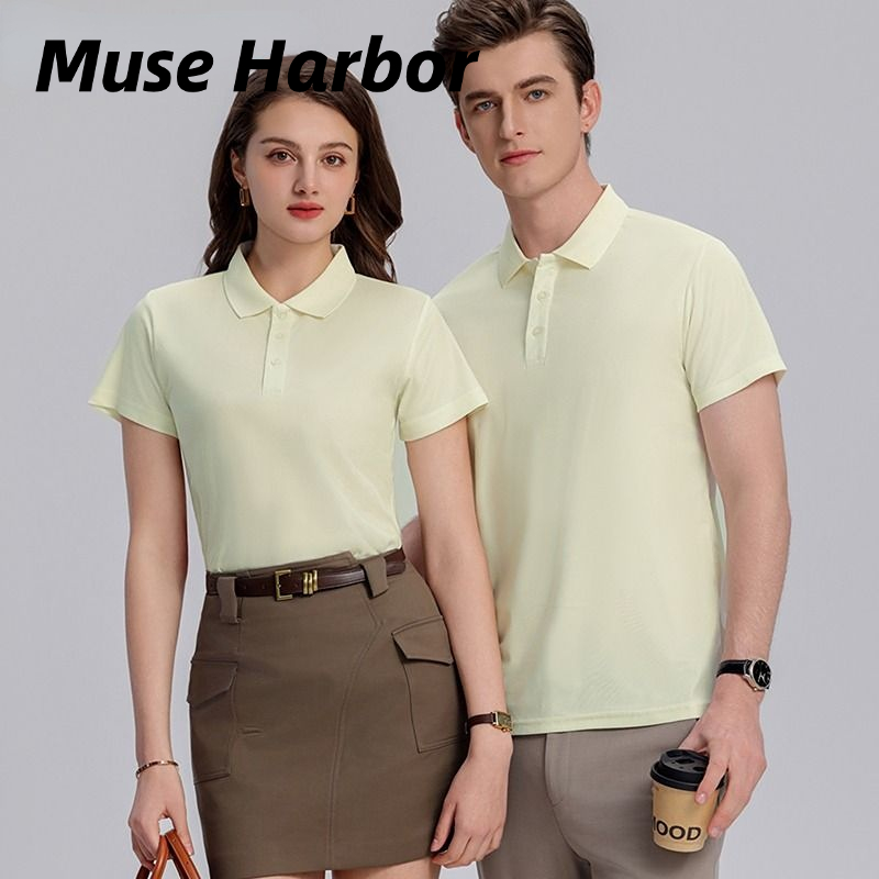 Muse Harbor เสื้อโปโลผู้ชายเสื้อโปโลผู้ชายแขนสั้นลำลองสีทึบแมทช์ลุคง่าย ราคา 93 บาท*ส่งฟรี