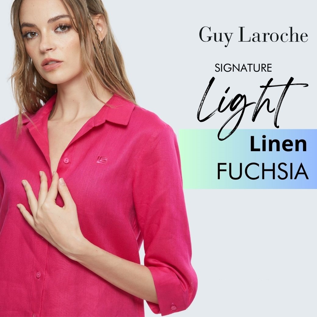 GuyLaroche - LightLinenSignatureshirt เสื้อเชิ้ตผู้หญิง แขนสามส่วน สีชมพูู G9U1PI ราคา 2,100 บาท*ส่งฟรี