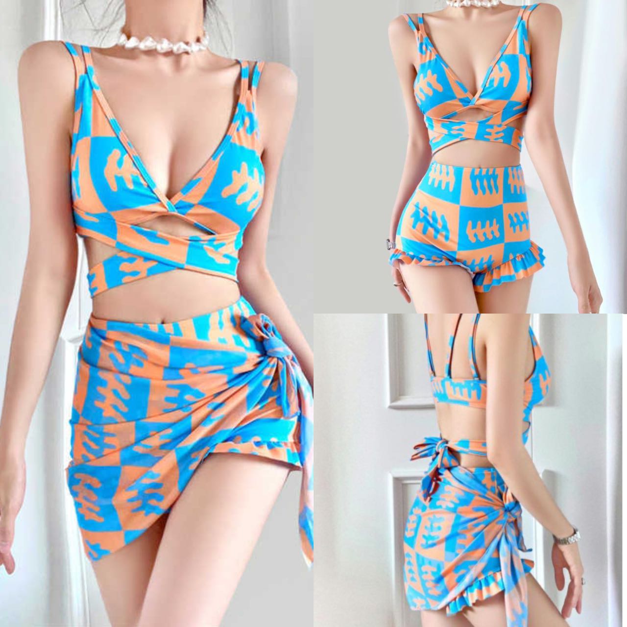 Icker Sea Kiss My Ass Back Cut Out Slip Bikini Swimwear Fuchsia COB-14-KMA04