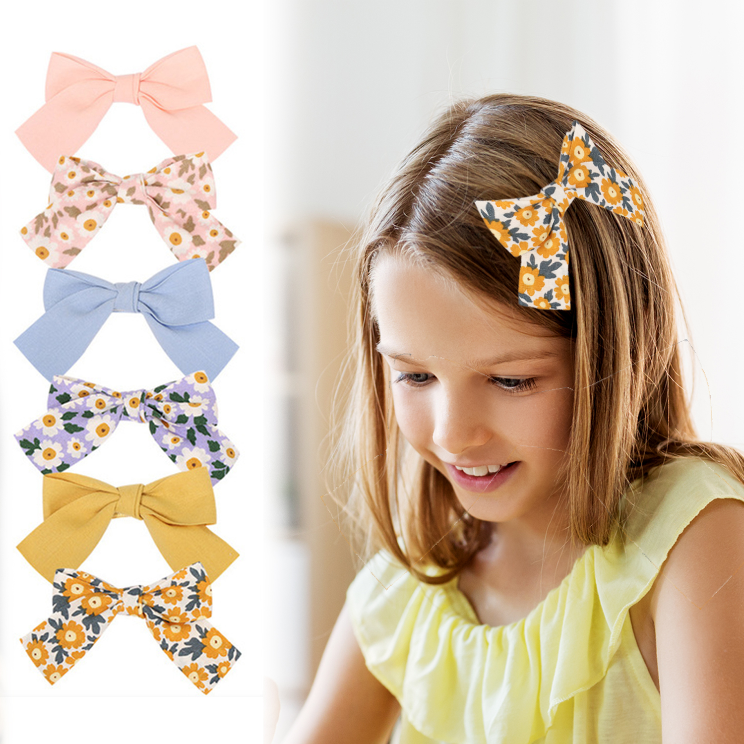 N33GVC3Q New Bowknot Hair Accessories Floral Bow Headwear Side Bangs Clip Kids Headdress Hairpin