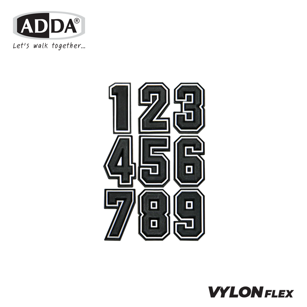 ADDA ตัวติดรองเท้า ตัวเลข 1-9 รุ่น JB001-9 (สีดำ) ราคา 12 บาท*ส่งฟรี