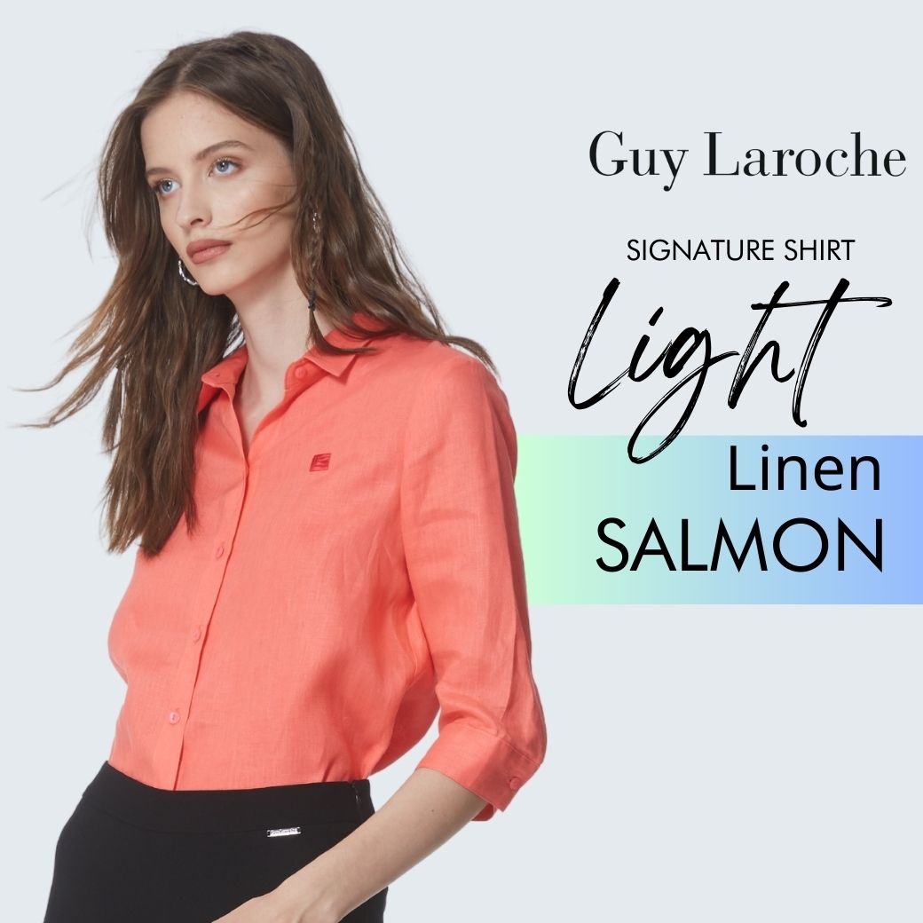 GuyLaroche - LightLinenSignatureshirt เสื้อเชิ้ตผู้หญิง แขนสามส่วน สีส้ม G9U1OR ราคา 2,100 บาท*ส่งฟรี