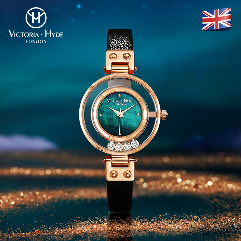 [2 Years Warranty VICTORIA HYDE London Women’s Brand Watches Genuine Leather Circular Business Inlay Rhinestone Ladies Wristwatch Rose Gold Circular Watch Waterproof,VICTORIA HYDE London starry diamond watch ladies fashion business watch genuine leather ราคา 5,959 บาท*ส่งฟรี