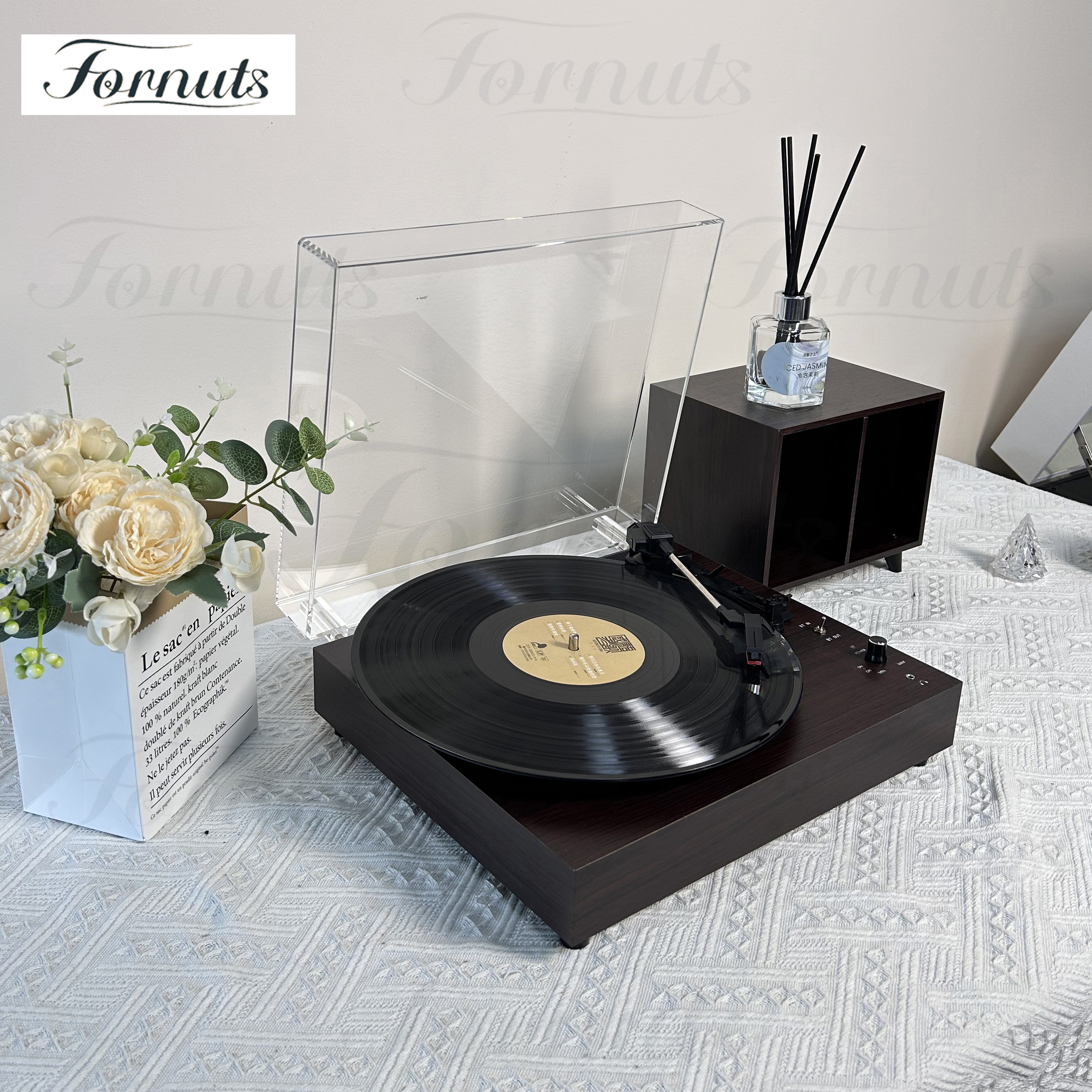 Fornuts vinyl record player phonograph music player can connect to Bluetooth speakers holiday gift ราคา 1,886 บาท*ส่งฟรี