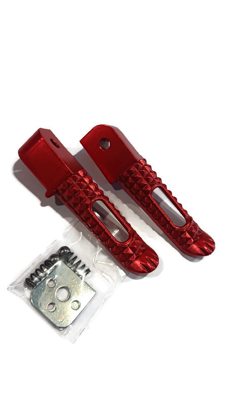 พักเท้าหลังจระเข้เจาะรู Honda งานอลูมิเนียมสีแดงพร้อมแป้นล็อค ราคา 149 บาท*ส่งฟรี