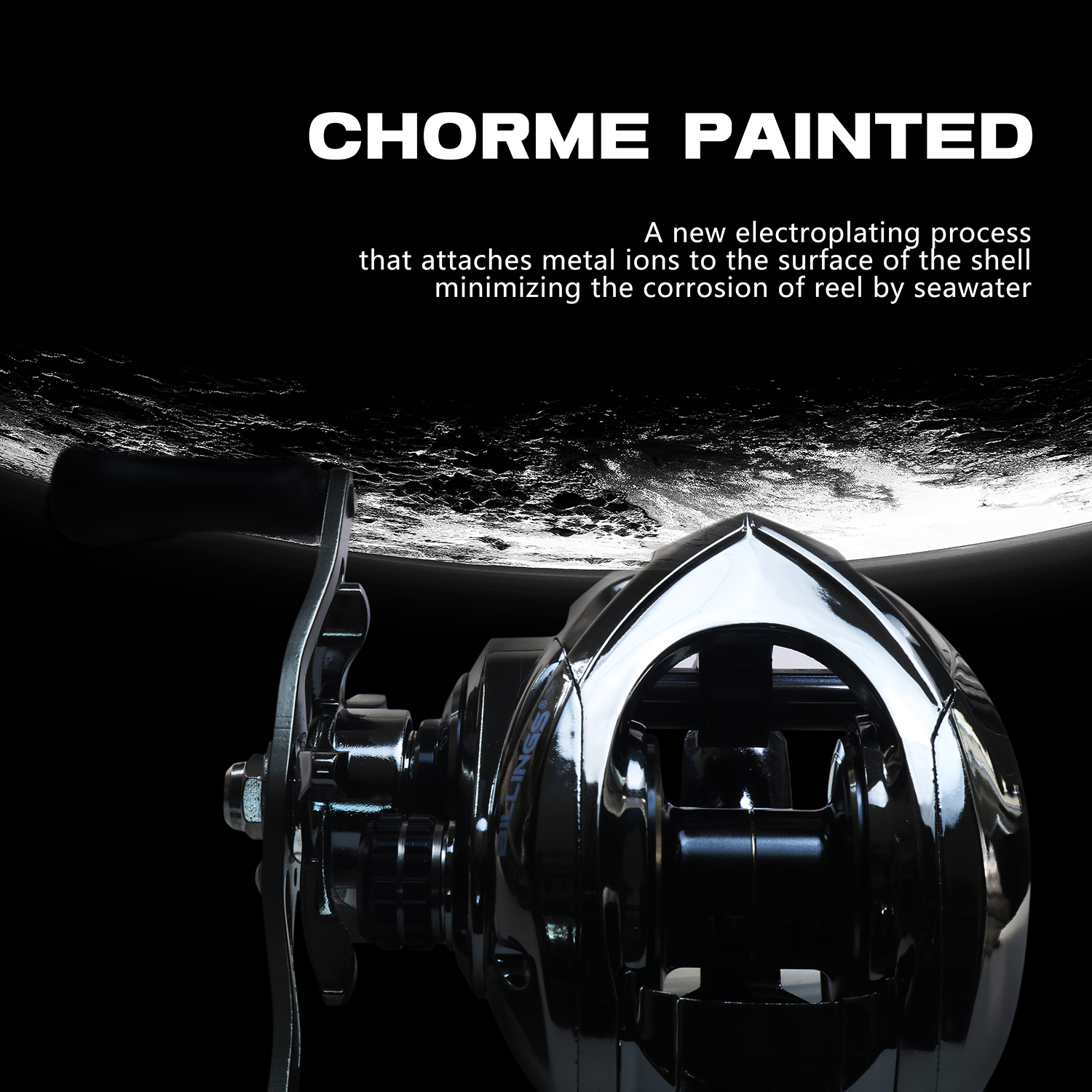 2023 New 5+1BB Chrome Painted Baitcasting Reel 8KG Max Drag