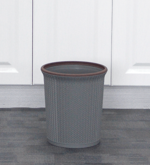 Global House ICLEAN ถังขยะกลมลายถัก 10ลิตร ขนาด 25.5x25.5x28.8 ซม. TG51279 สีเทา ขอบน้ำตาล รับประกันของเเท้! ราคา 167 บาท*ส่งฟรี