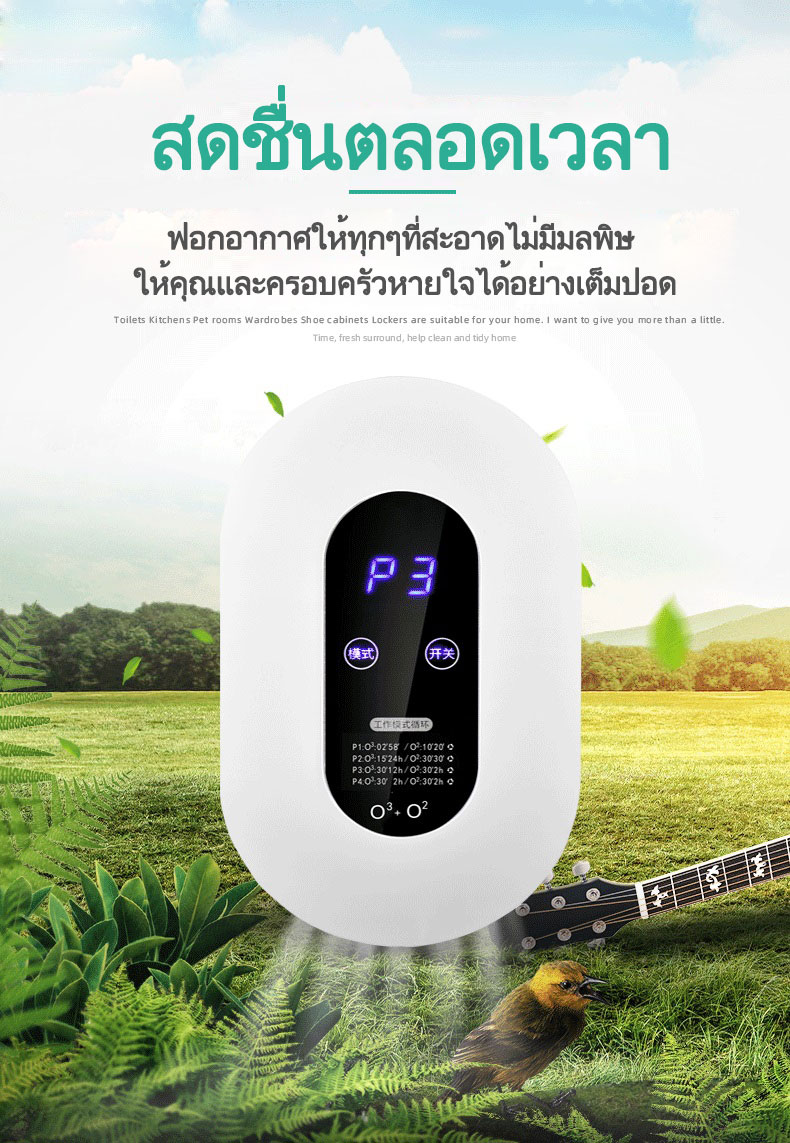 เครื่องกำจัดกลิ่นภายในบ้าน เครื่องฆ่าเชื้อโรค เครื่องปล่อยโอโซนประจุลบ