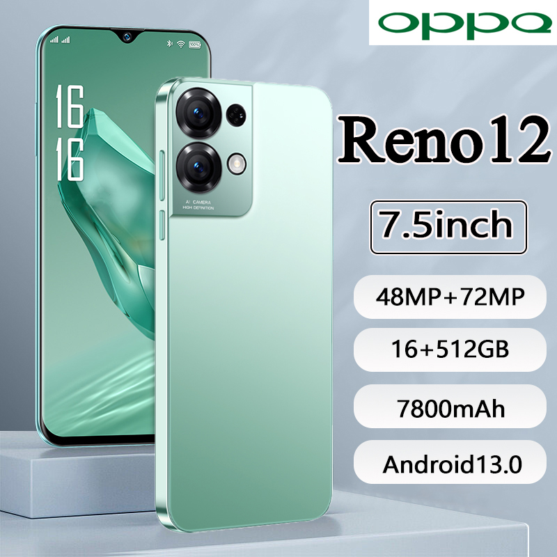โทรศัพท์มือถือ Reno12  เครื่องใหม่ smartphone 5G มือถือเต็มจอ สมาร์ทโฟน HD พิกเซลสูงมาก กล้องหน้า ปลดล็อคด้วยใบหน้า การทำงานที่ราบรื่น หน่วยความจำขนาดใหญ่ โทรศัพท์ใส่ได้2ซิม ระบบนำทาง GPS