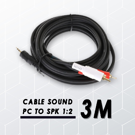 สายเคเบิลส่งสัญญาณ PC to SPK Glink Cable Sound PC TO SPK M/M 1:2 1.5 เมตร และ 3 เมตร