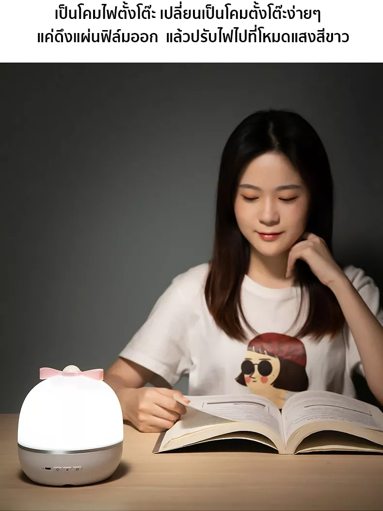 ภาพที่ให้รายละเอียดเกี่ยวกับ 【Pink Panda】พร้อมส่ง โคมไฟดาว โคมไฟฉายภาพ โคมไฟกลางคืน ปรับแสงได้ ลำโพงBlth
