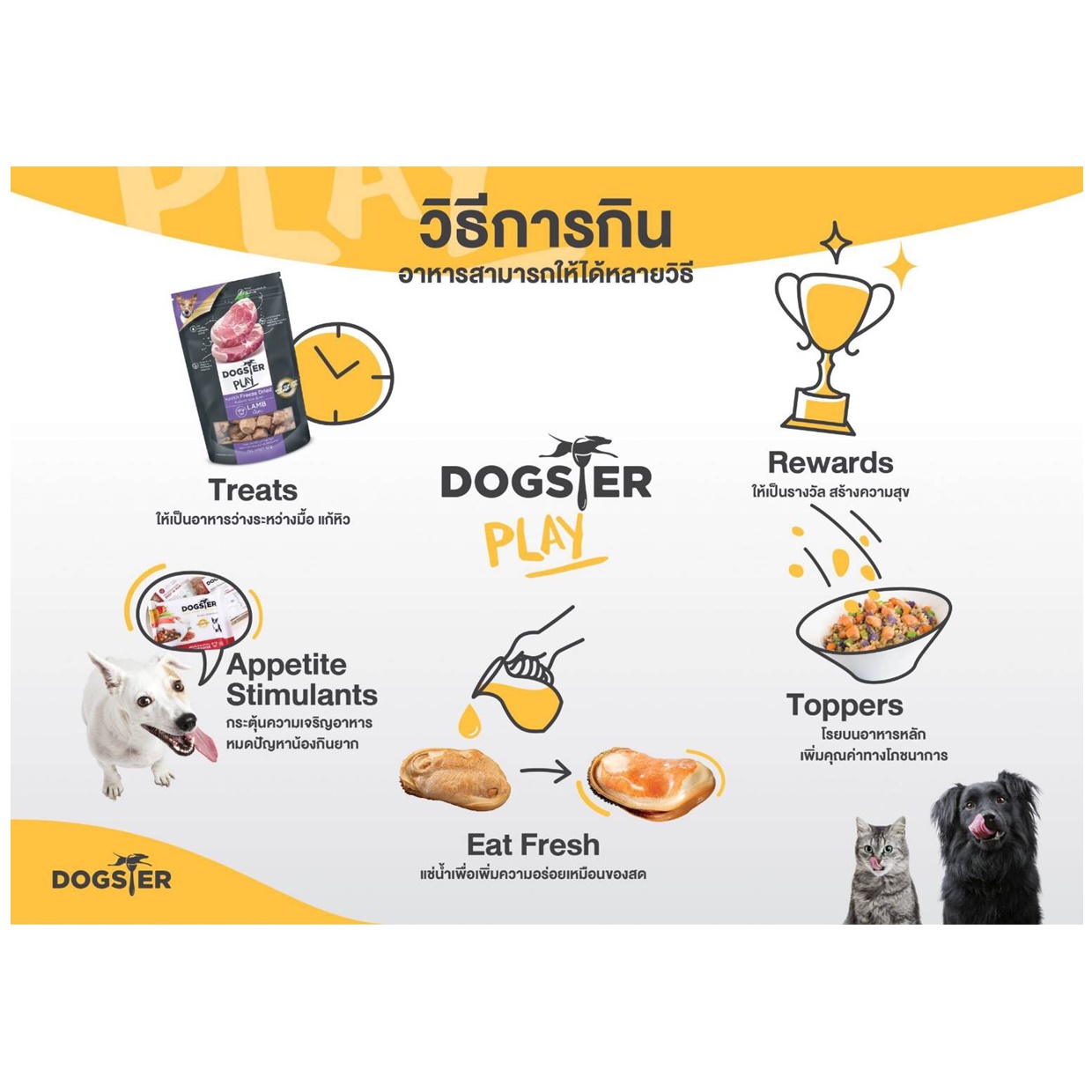 รูปภาพของ ด็อกส์เตอร์ Dogster ท็อปปิ้งฟรีซดาย ขนมสุนัข ขนมแมว ช่วยให้อยากอาหาร จากเนื้อแท้ๆ ขนาด 40 กรัม (แบบตัวเลือก) โดย Yes pet shop