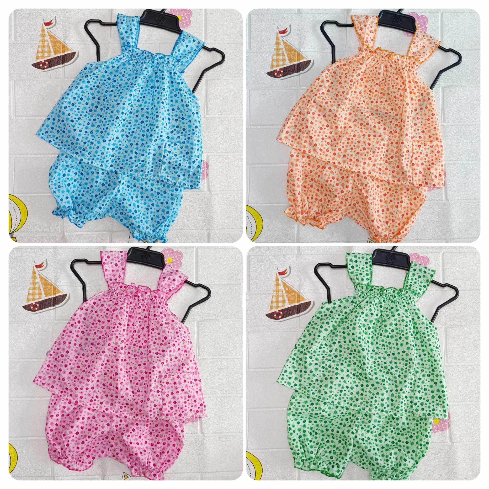 ชุดไทย ลายดอกเล็กแขนกุด (4-10 กิโล) สงกรานต์ ลอยกระทง ปีใหม่ไทย ราคา 59 บาท*ส่งฟรี