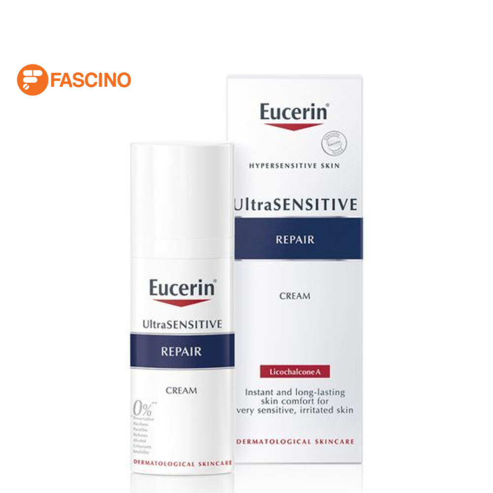 Eucerin Ultrasensitive Repair Cream 50ml Eucerin Skin Care Cream for Sensitive Skin, Reduces Dry, Red, Irritated Skin. ราคา 1,300 บาท*ส่งฟรี