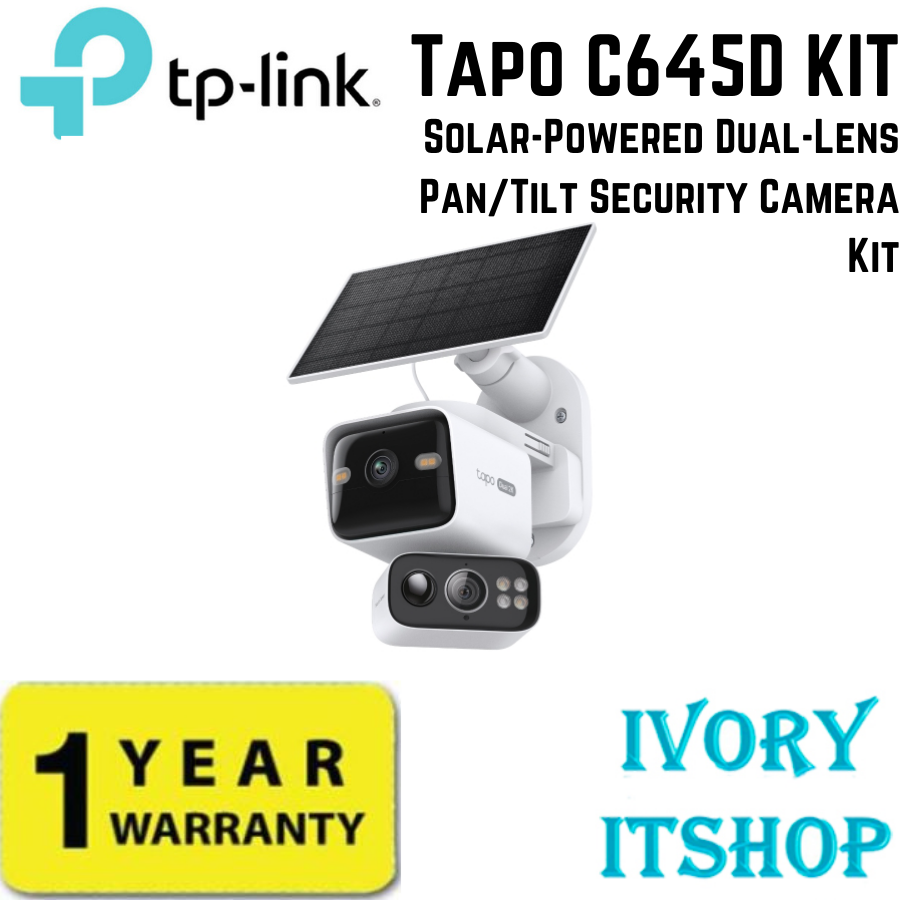Tp Link Tapo C645D Kit Solar-Powered Dual-Lens Pan/Tilt Security Camera Kit ราคา 4,990 บาท*ส่งฟรี