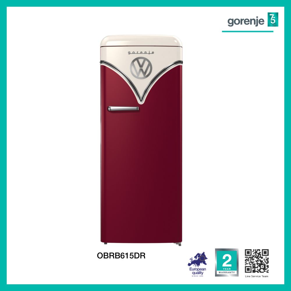 Freestanding Fridge Freezer, 1 door, Bordeaux Color, A+++ - 260 Liters / 8.8Q (Retro Special Edition) (Model: OBRB615DR) - Gorenje ราคา 99,900 บาท*ส่งฟรี