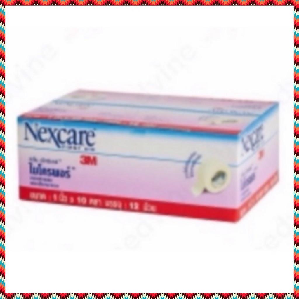 (ยกกล่อง 12 ม้วน) Micropore 3M Nexcare ขนาด 1 นิ้ว * 10 หลา เทปปิดผ้าก๊อซ เทปกระดาษ