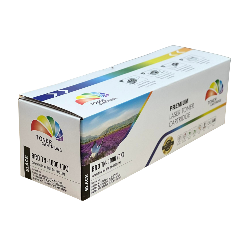 TN-1000 / TN1000 / หมึกพิมพ์เลเซอร์เทียบเท่า / HL-1110 / HL-1210w / DCP-1510 / DCP-1610w / MFC-1810 / MFC-1815 / MFC-1910w / สีดำ / 1,000 แผ่น / 1 กล่อง ราคา 200 บาท*ส่งฟรี