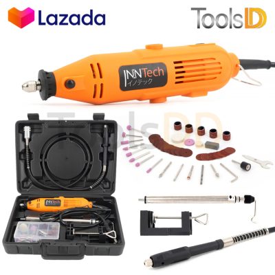 InnTech เครื่องเจียรสายอ่อน 180 วัตต์ เครื่องเจียร์ มินิ แกะสลัก Mini Grinder Set พร้อมอุปกรณ์ 52 ชิ้น - เครื่องเจียรแม่พิมพ์ เจียร์สายอ่อน เครื่องมือช่าง เจียรสายอ่อน