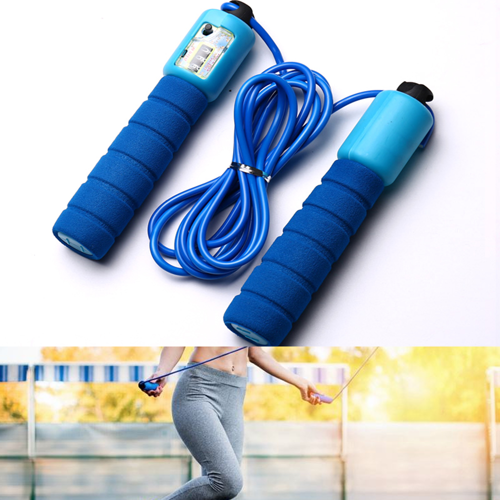QUEZHUANG7482 Hot Fitness Accessories Body Building Sports Accessories Jump Ropes Anti Slip Handle Skip Rope Electronic Counting