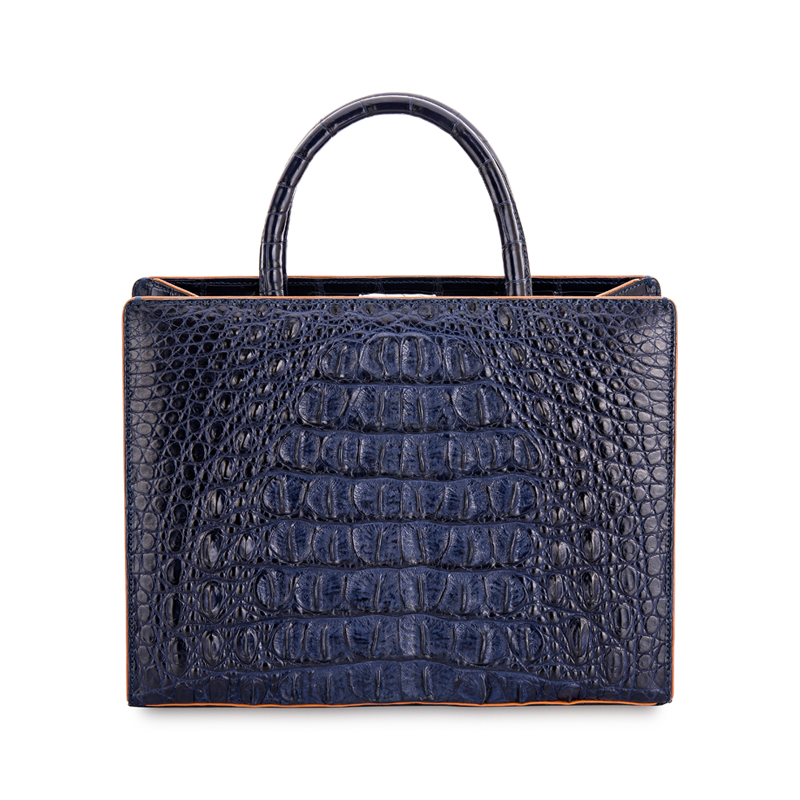 [S'UVIMOL] My Sweet Box (L) - Navy BACKBONE CROCO กระเป๋าถือทรงเหลี่ยมขนาดใหญ่หนังจระเข้สีกรมท่า ราคา 98,900 บาท*ส่งฟรี