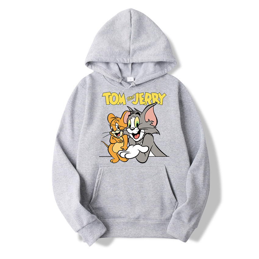 เสื้อฮู้ดลาย Tom&Jerry แฟชั่นการ์ตูนน่ารัก+แฟชั่นแขนยาว เสื้อกันหนาวขายดี !! #-308