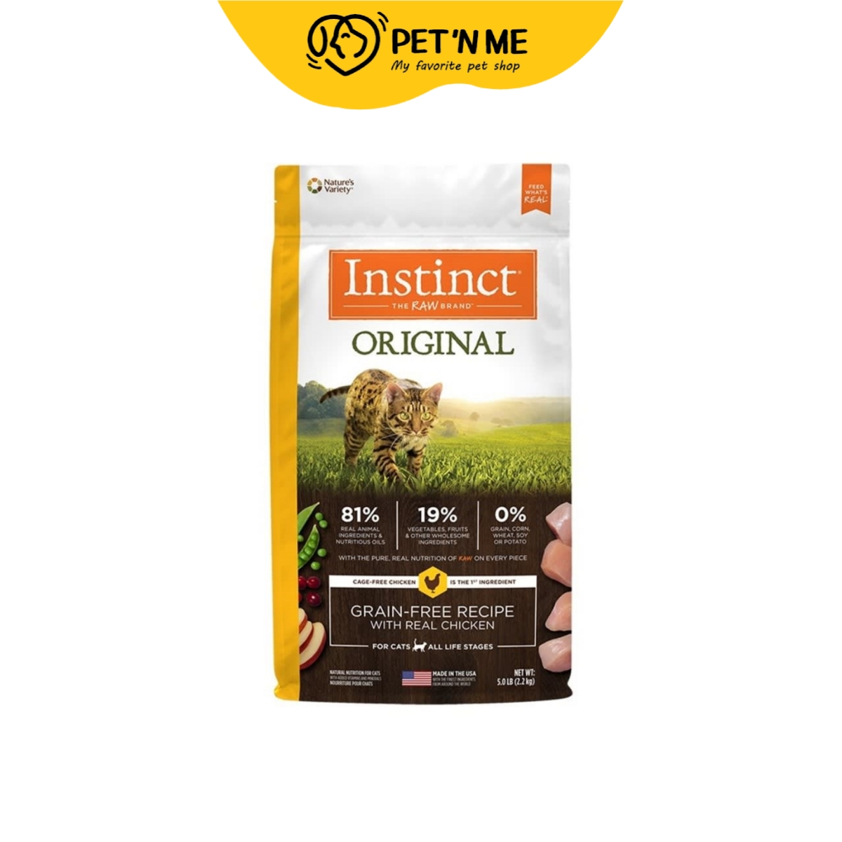 Instinct อินสติงค์ อาหารเม็ด สำหรับแมว รสเนื้อไก่ 2.2 kg ราคา 2,200 บาท*ส่งฟรี