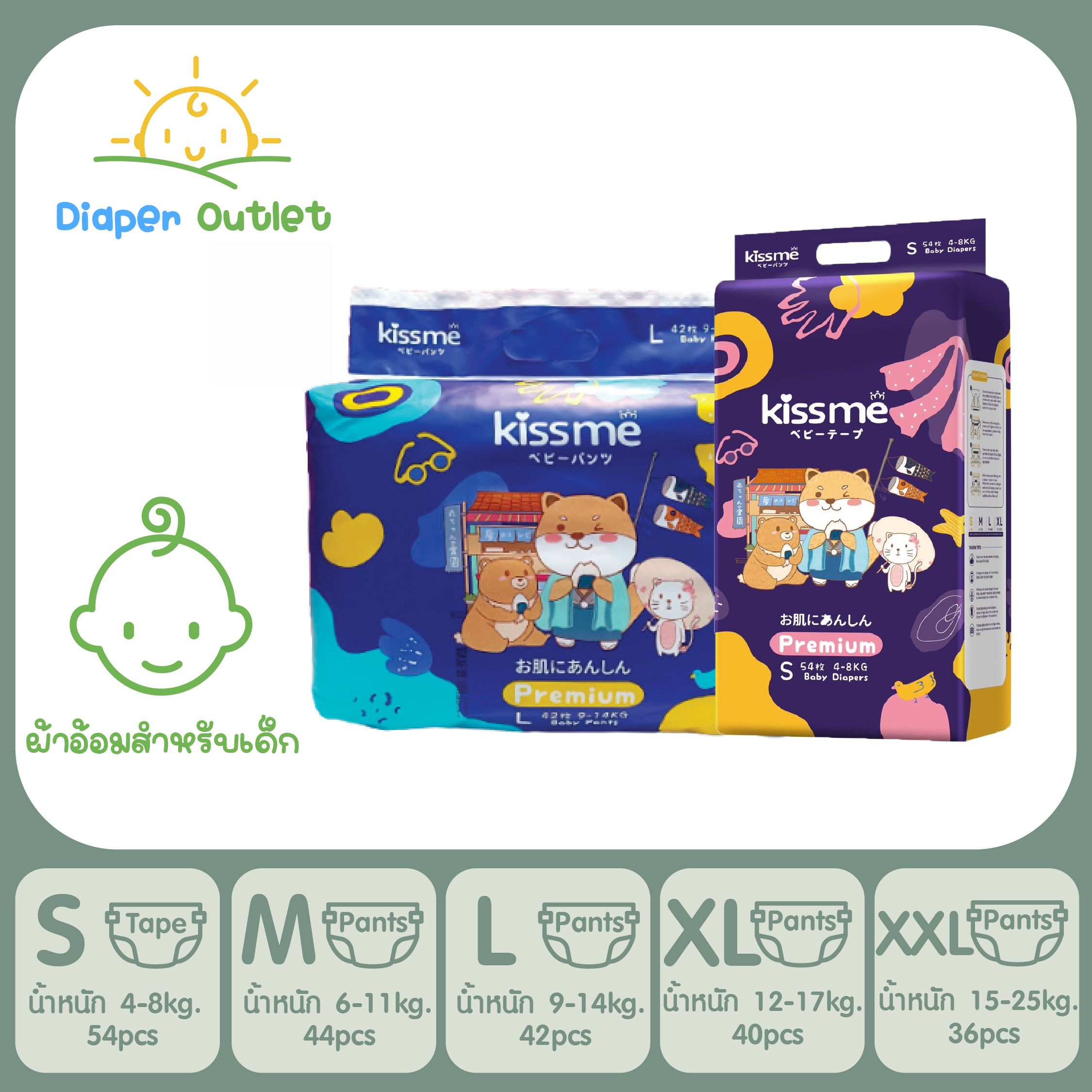 [Free Shipping] Kissme Baby Diaper Japan Technology ราคา 216 บาท*ส่งฟรี