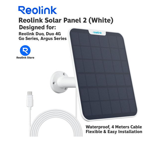 Reolink 6W Solar Panel 2 White for All Reolink Wireless Battery Camera ราคา 1,390 บาท*ส่งฟรี