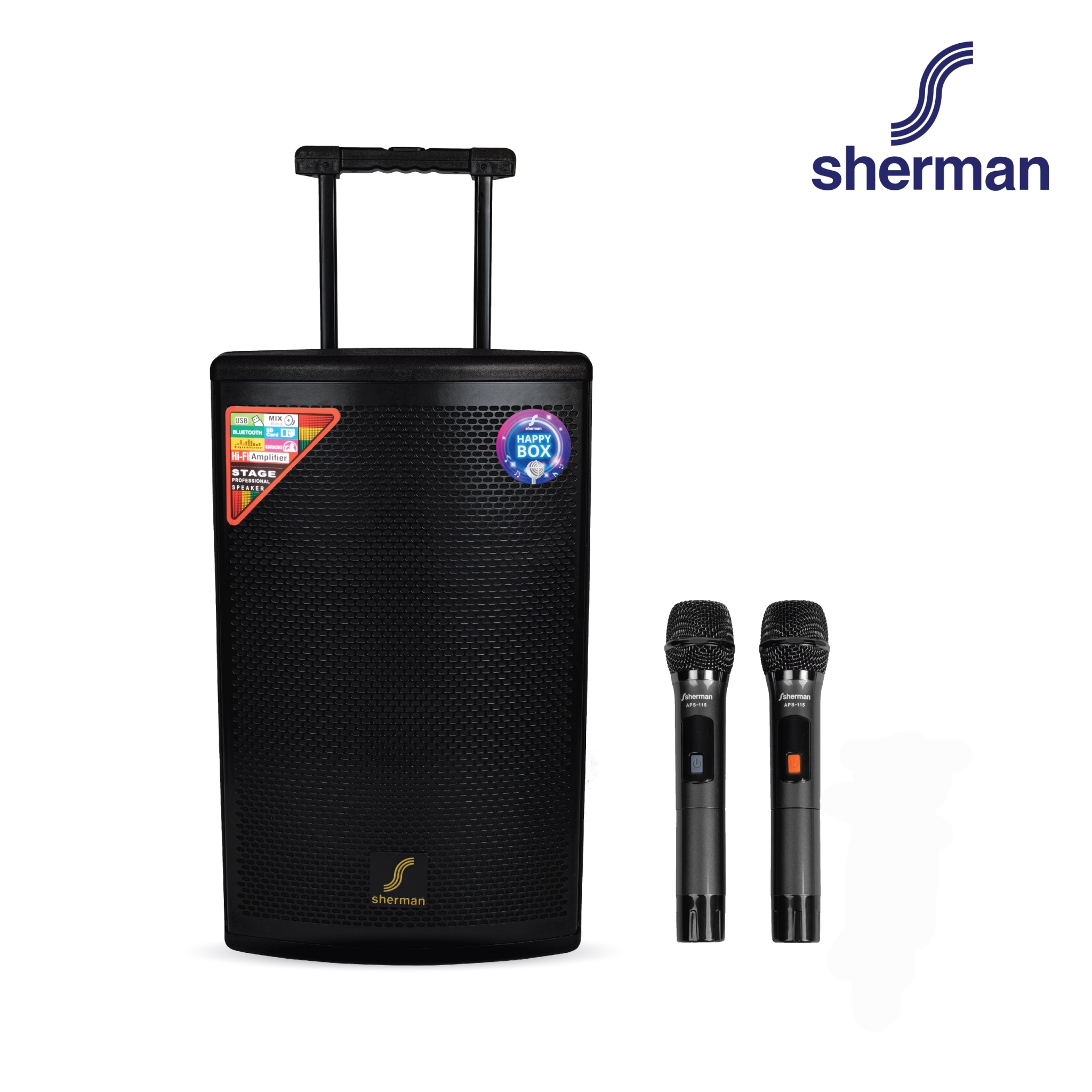Sherman ชุดลำโพงอเนกประสงค์ ขนาด 15 นิ้ว (Bluetooth) รุ่น APS-115 ราคา 8,900 บาท*ส่งฟรี