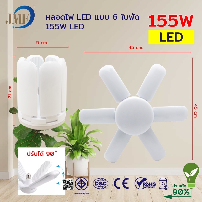 FELC.01 หลอดไฟ LED หลอดไฟทรงใบพัด พับเก็บได้ ปรับมุมโคมไฟได้ ประหยัดพลังงานไฟ ไฟตลาดนัดพกพาง่ายใช้งานสะดวก สินค้าพร้อมส่ง ราคา 95 บาท*ส่งฟรี