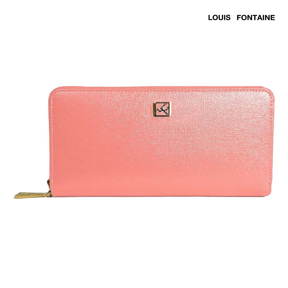 Louis Fontaine กระเป๋าสตางค์แบบยาวซิปรอบ รุ่น Lucky - สีชมพู ราคา 2,650 บาท*ส่งฟรี