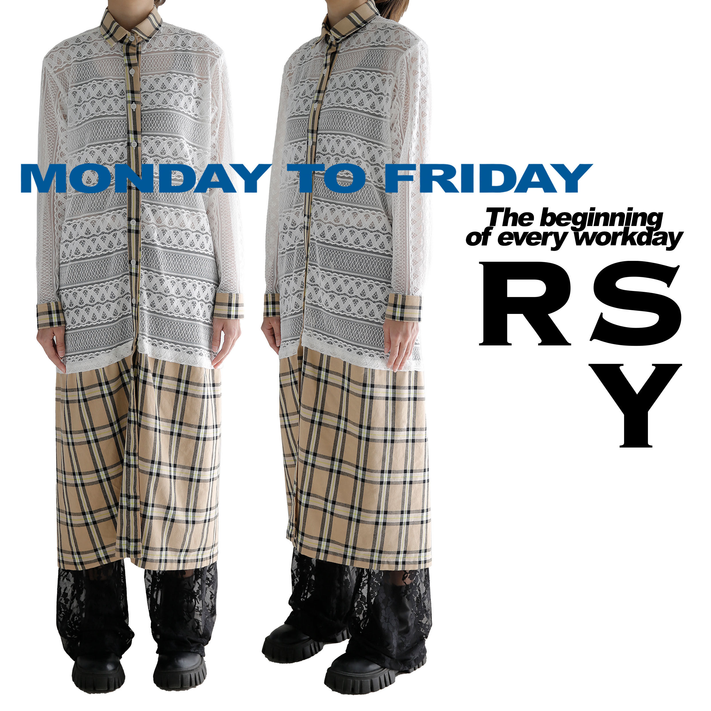 Rotsaniyom Lace Plaid shirt dress ราคา 2,990 บาท*ส่งฟรี