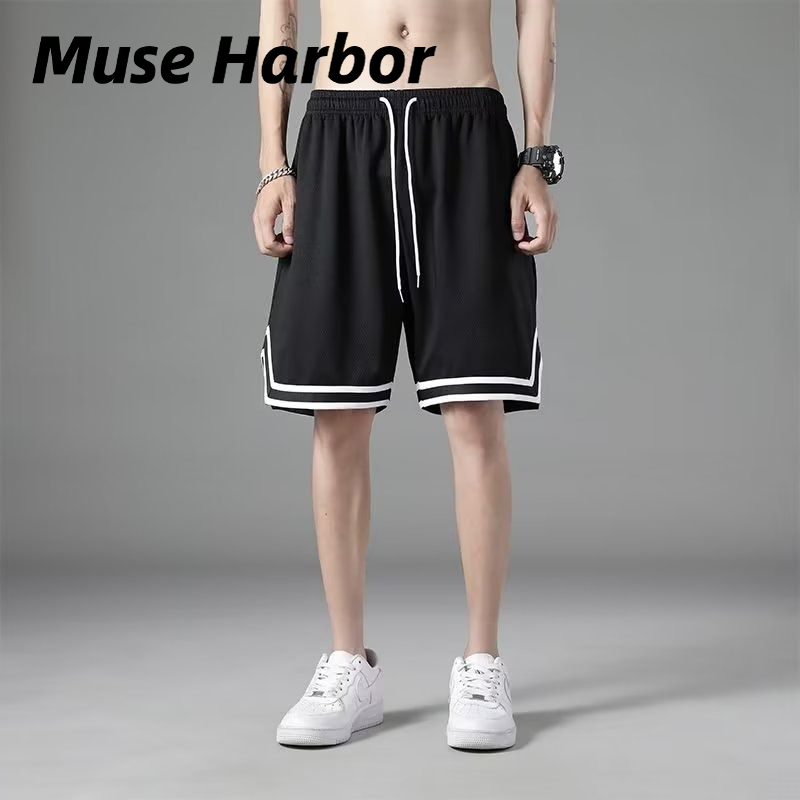 Muse Harbor กางเกงขาสั้นบาสเก็ตบอลผู้ชายแบบหลวมสำหรับฤดูใบไม้ผลิ 2025 ราคา 60 บาท*ส่งฟรี