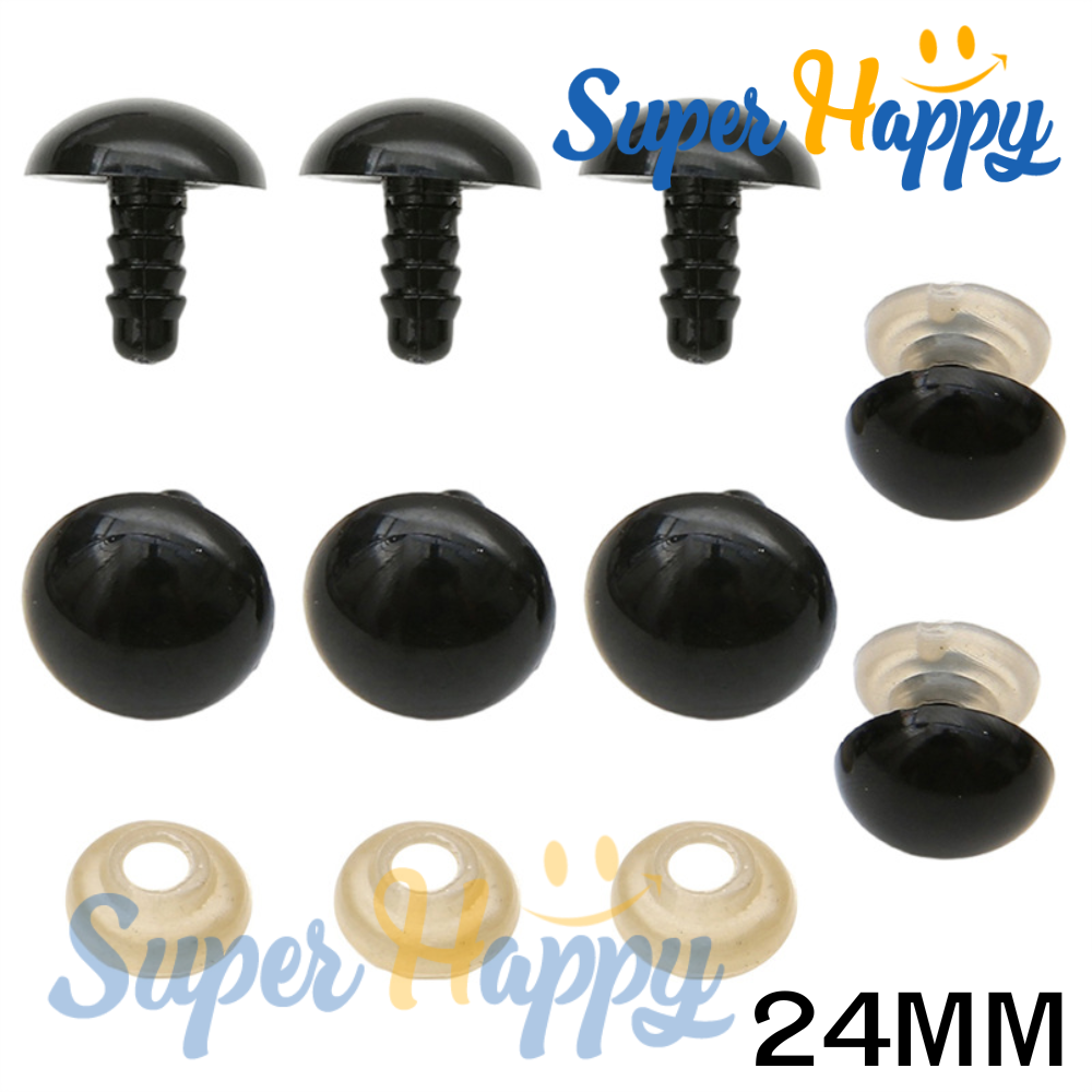 ตาตุ๊กตา Safety Eyes แบบหมุดพร้อมตัวล็อค | ตาตุ๊กตาพลาสติก ตาแปะตุ๊กตา ตาโครเชต์ DIY ขนาด 5–30 มม.