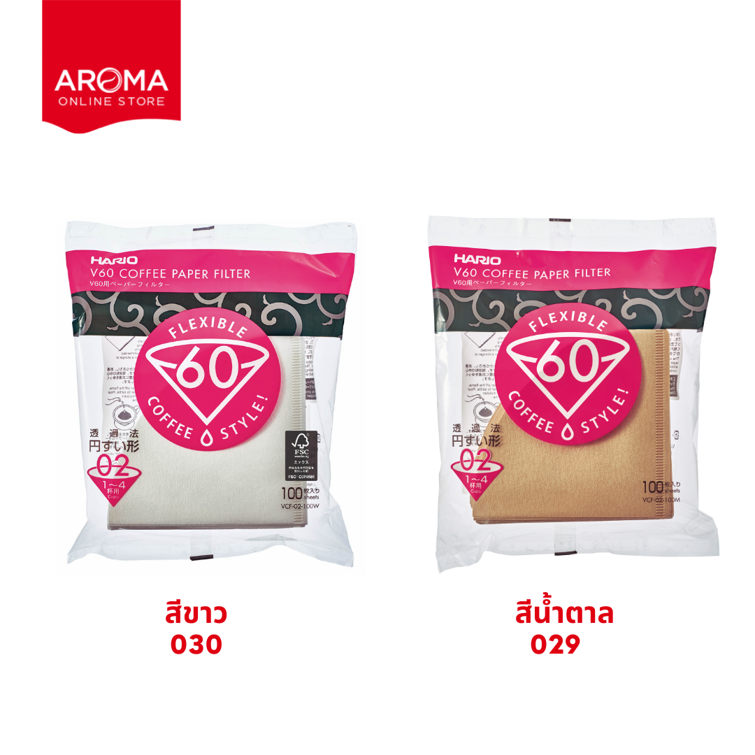 Hario กระดาษกรอง 02 HARIO V60 Paper Filter 02 100 Sheets(1แพ็คx100ใบ (030/VCF-02-100W) (029/VCF-02-100M) ราคา 186 บาท*ส่งฟรี