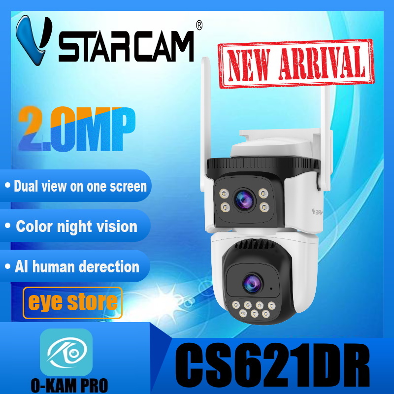 Vstarcam Cs621Dr (Dual Lens) Resolution 2 Mp (12960P) Outdoor Wireless Cctv Camera with Ai+ Alarm ราคา 899 บาท*ส่งฟรี
