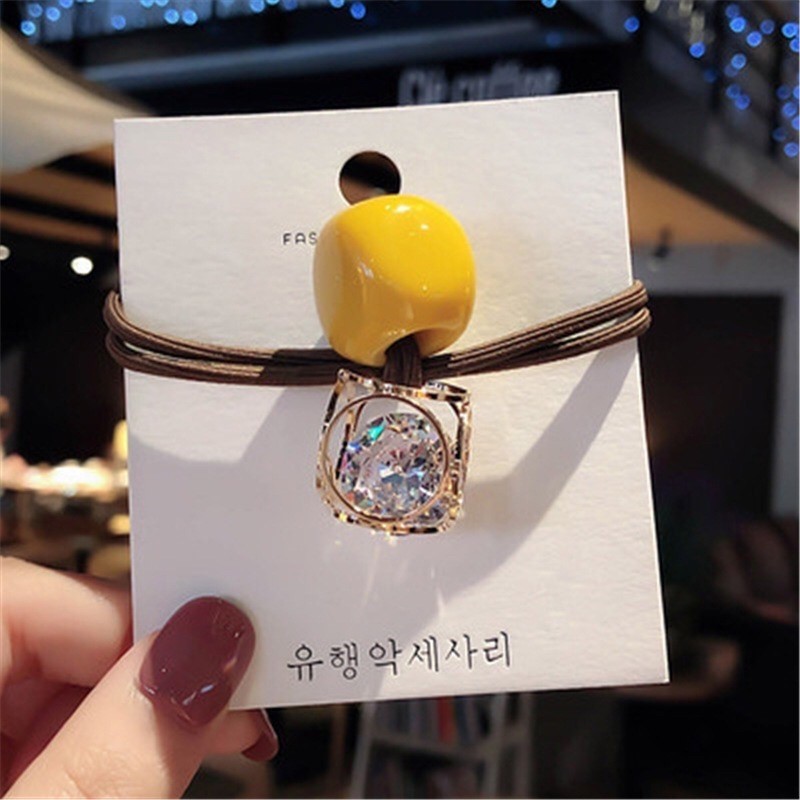 พร้อมส่ง?เกาหลีทงแดมุนมิกกี้แหวนผมหัวสี่เหลี่ยมน่ารักเชือกหญิงเครื่องประดับผมสไตล์เกาหลียางรัดผมยืดหยุ่นสูง