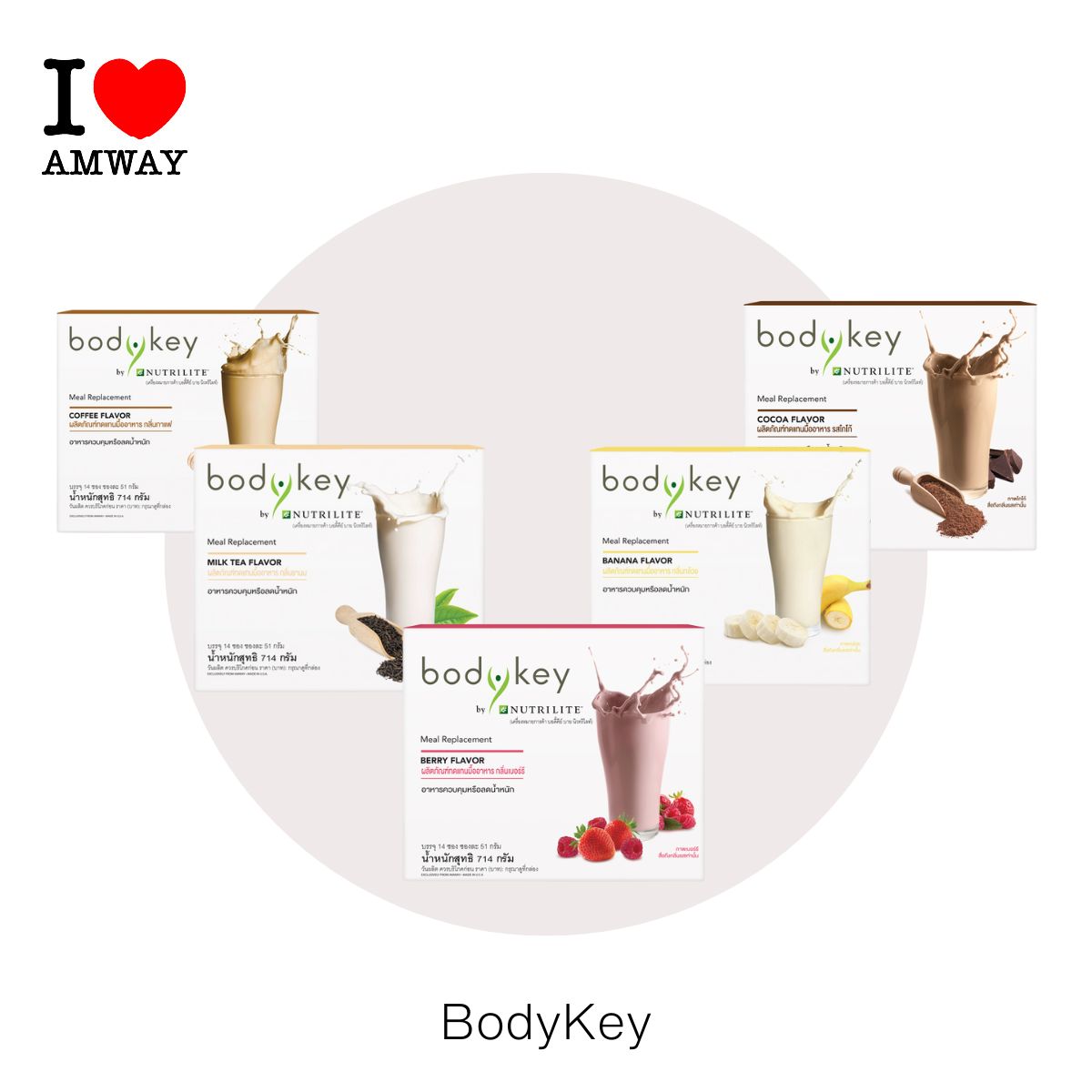 Amway Nutrilite bodykey meal replacement choose 1 meal replacement product, 14 sachets, 714G. Thai label ราคา 1,760 บาท*ส่งฟรี
