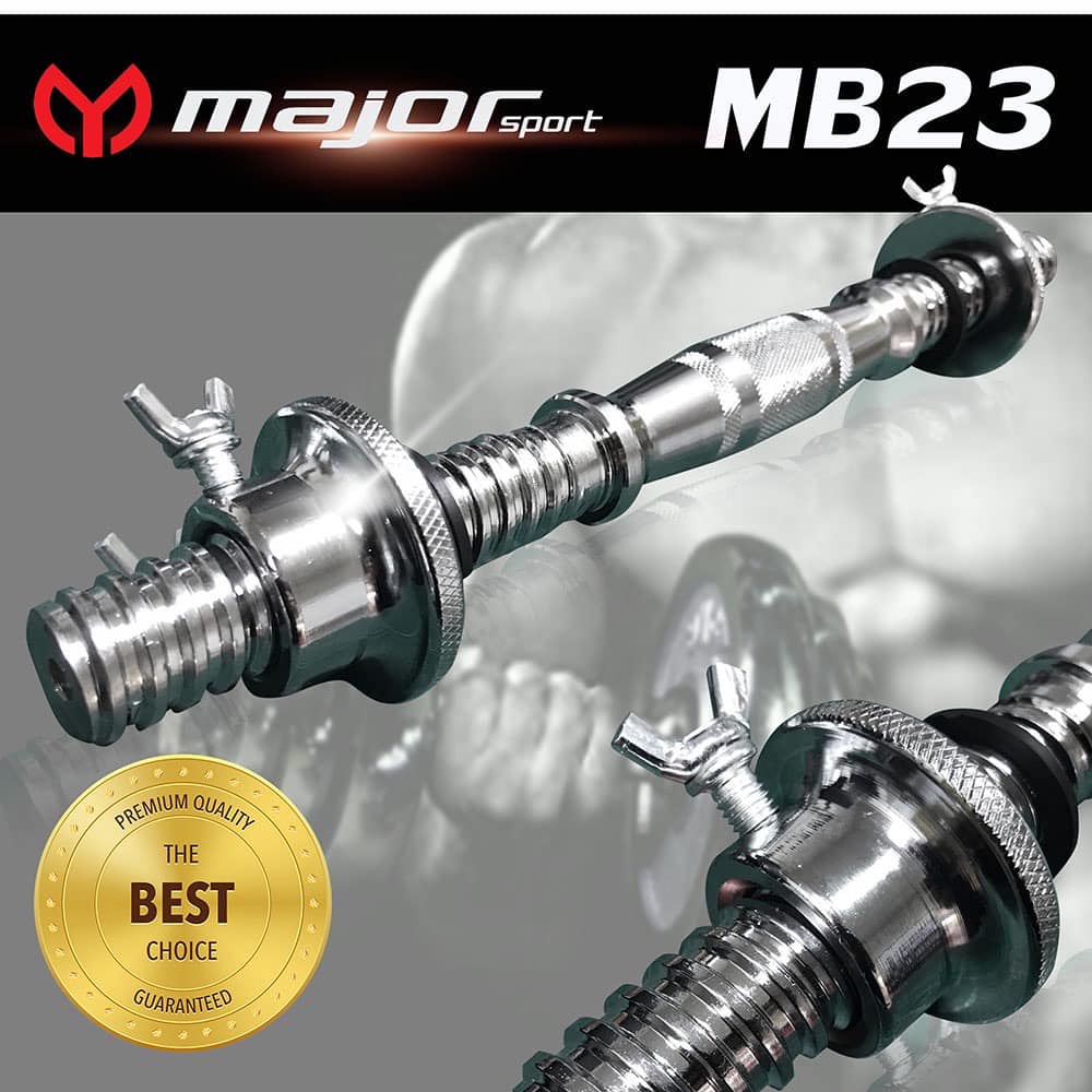 MB-23 แกนดัมเบล ชุบโครเมี่ยม 35cm 1อัน + น็อตล็อคพร้อมซิลยาง 2 ราคา 549 บาท*ส่งฟรี