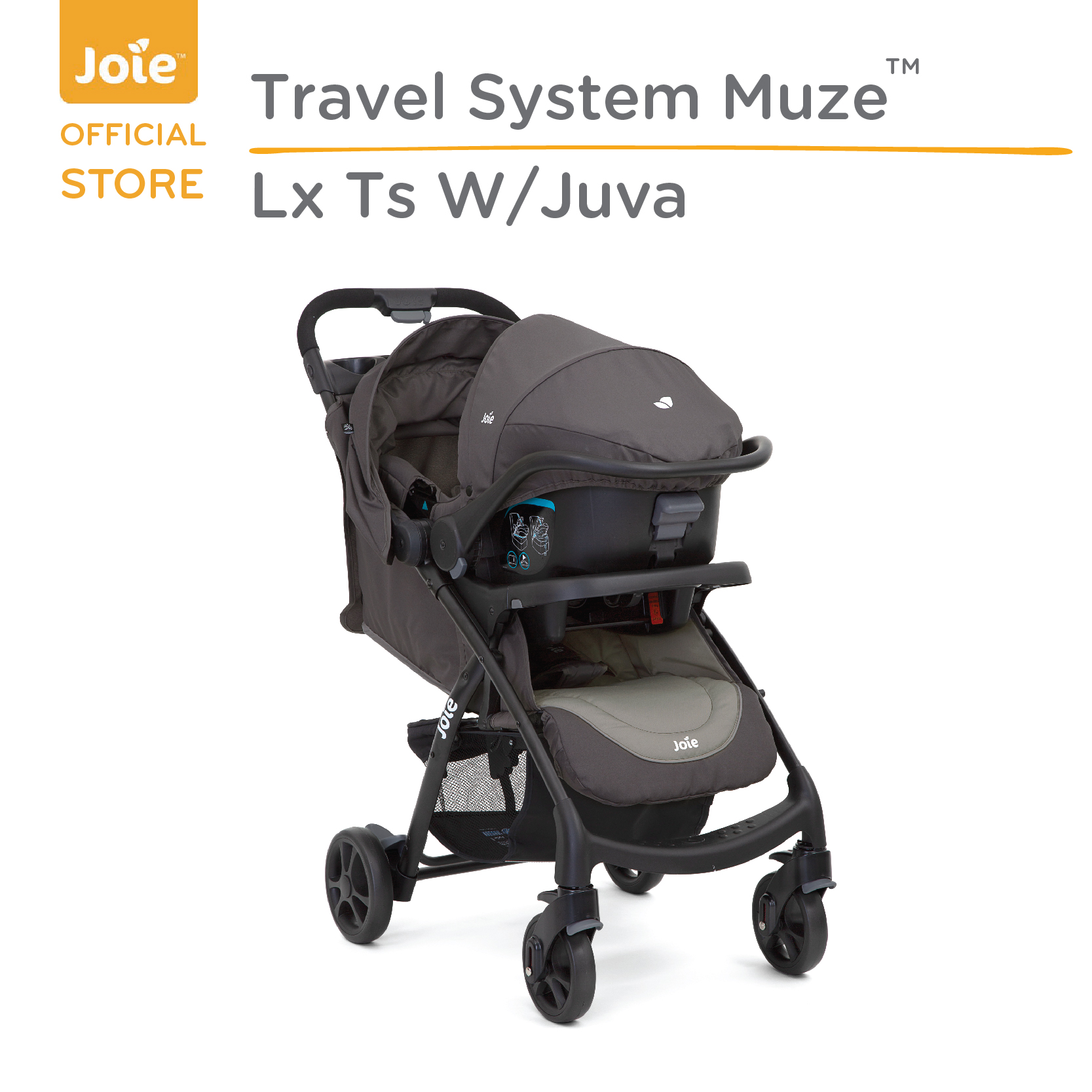 รถเข็นเด็ก พร้อมตะกร้าคาร์ซ๊ท Joie รุ่น Travel System Muze Lx